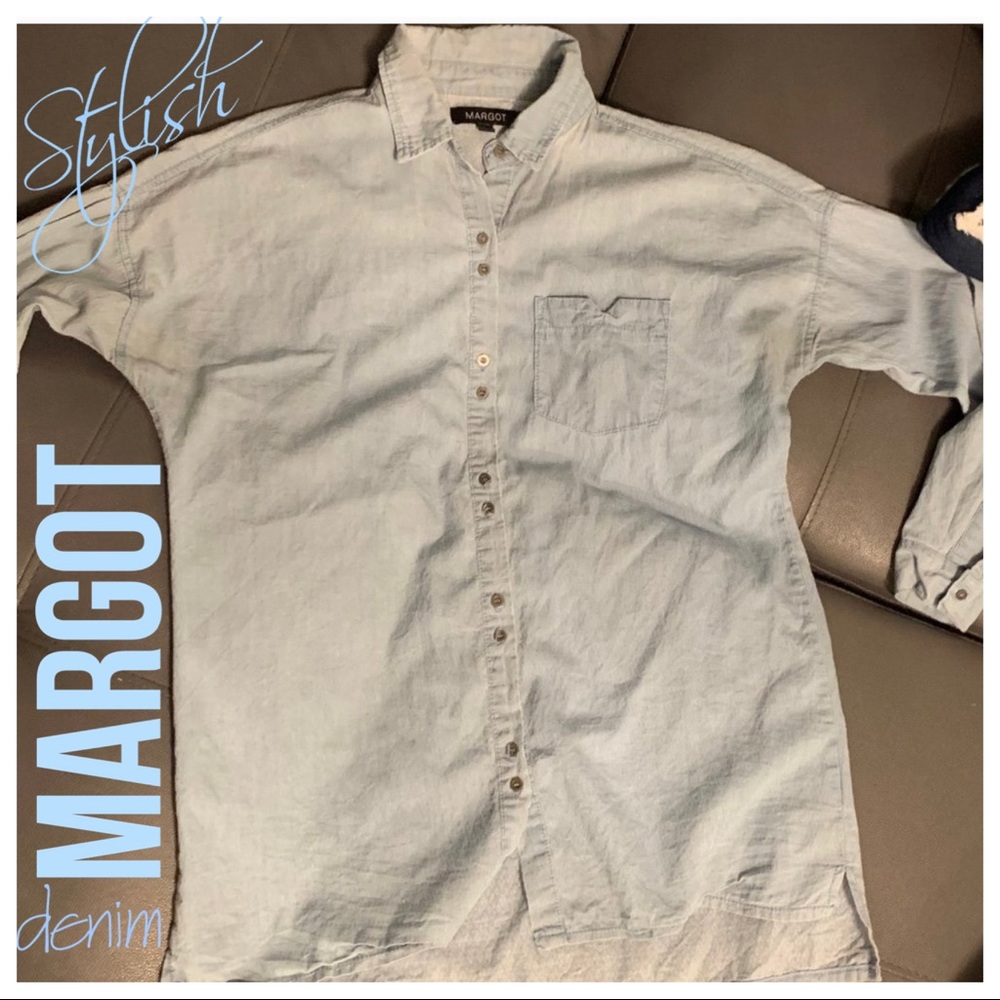 Margot denim jean long sleeve shirt Size Small